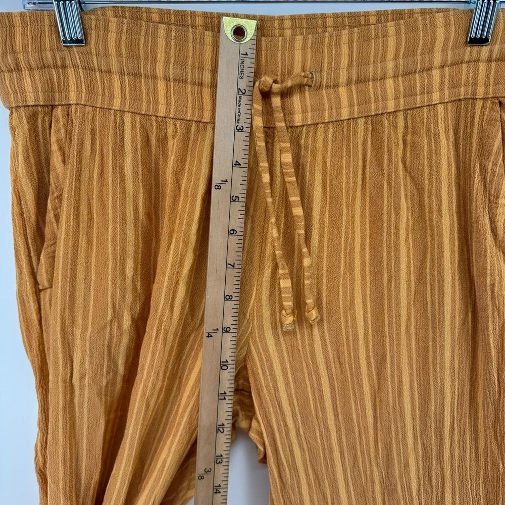 PrAna Fernie Beach Pants Womens Medium Brown Striped Tencel Modal Wide Leg - Picture 6 of 13